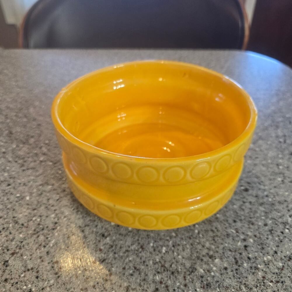 Yellow Shawnee pottery bowl made in USA